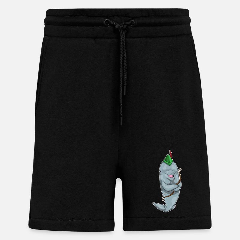 Arc de dauphin - Short bio décontracté fabriqué en UE - SOLID BLACK