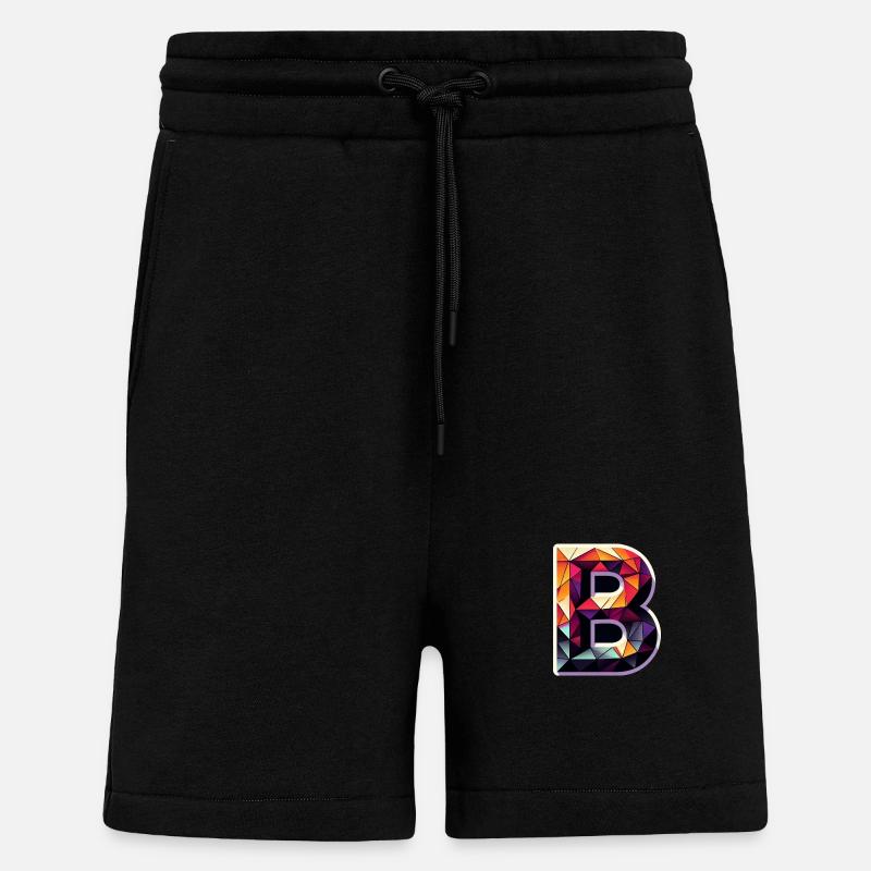 Buchstabe B Polygon bunt - Shorts - made by SPREAD - SOLID BLACK