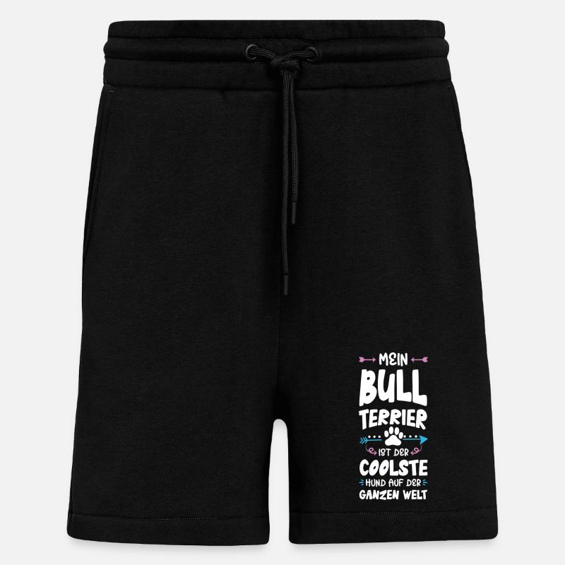 Bull terrier Dicton de chien - Short bio décontracté fabriqué en UE - SOLID BLACK
