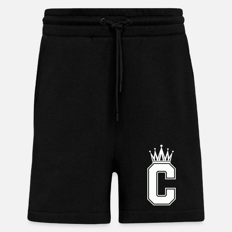 Lettre C - Short bio décontracté fabriqué en UE - SOLID BLACK