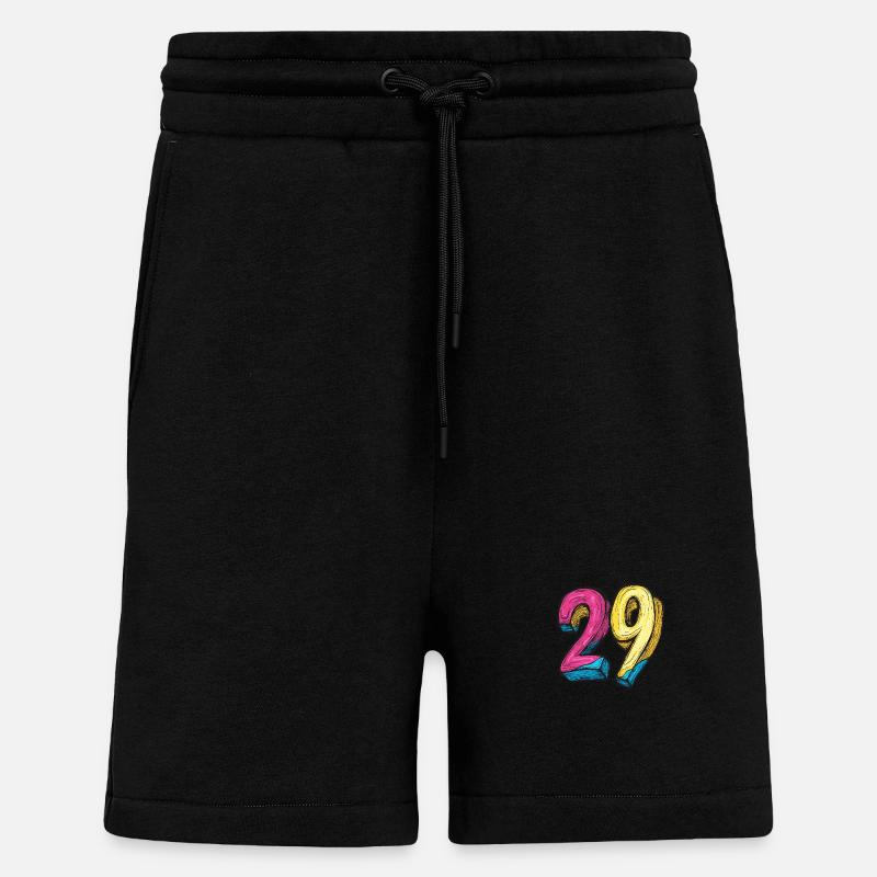 29 Number Comic - Shorts - made by SPREAD - SOLID BLACK