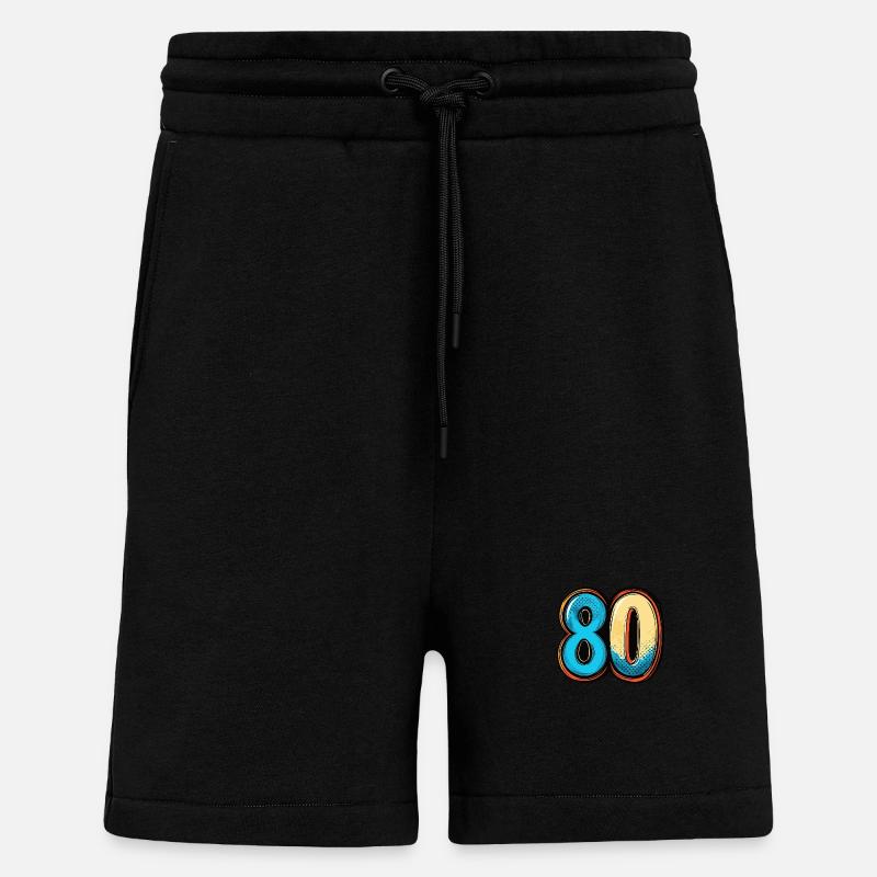 80 Zahl Comic - Shorts - made by SPREAD - SOLID BLACK