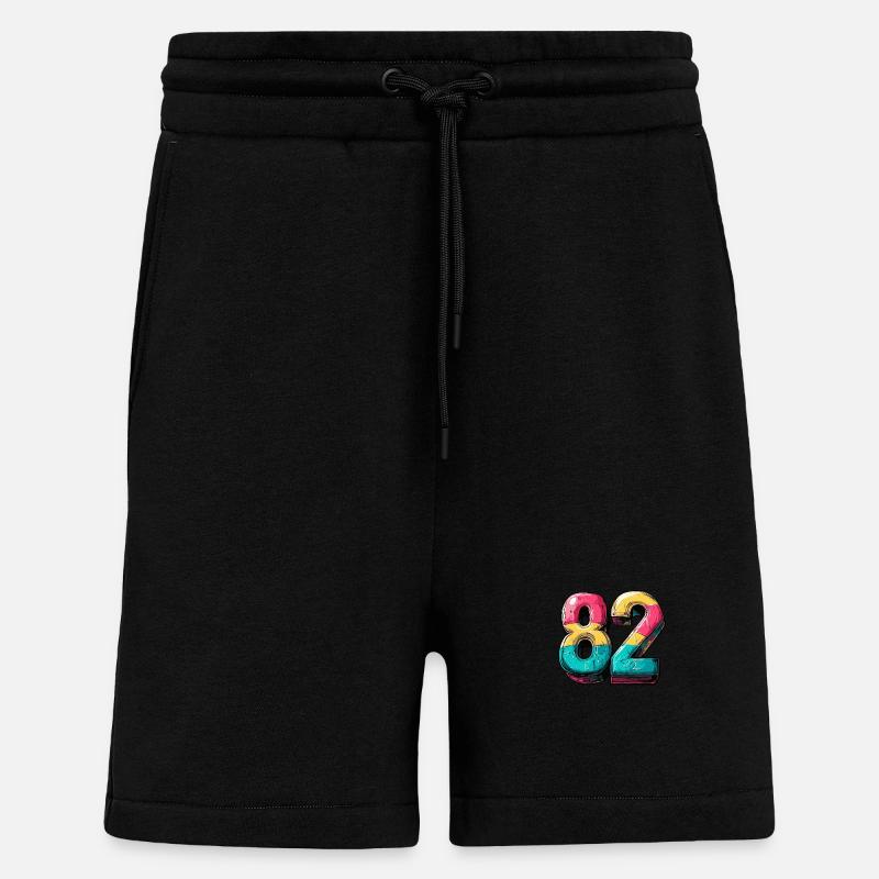 82 Zahl Comic - Shorts - made by SPREAD - SOLID BLACK