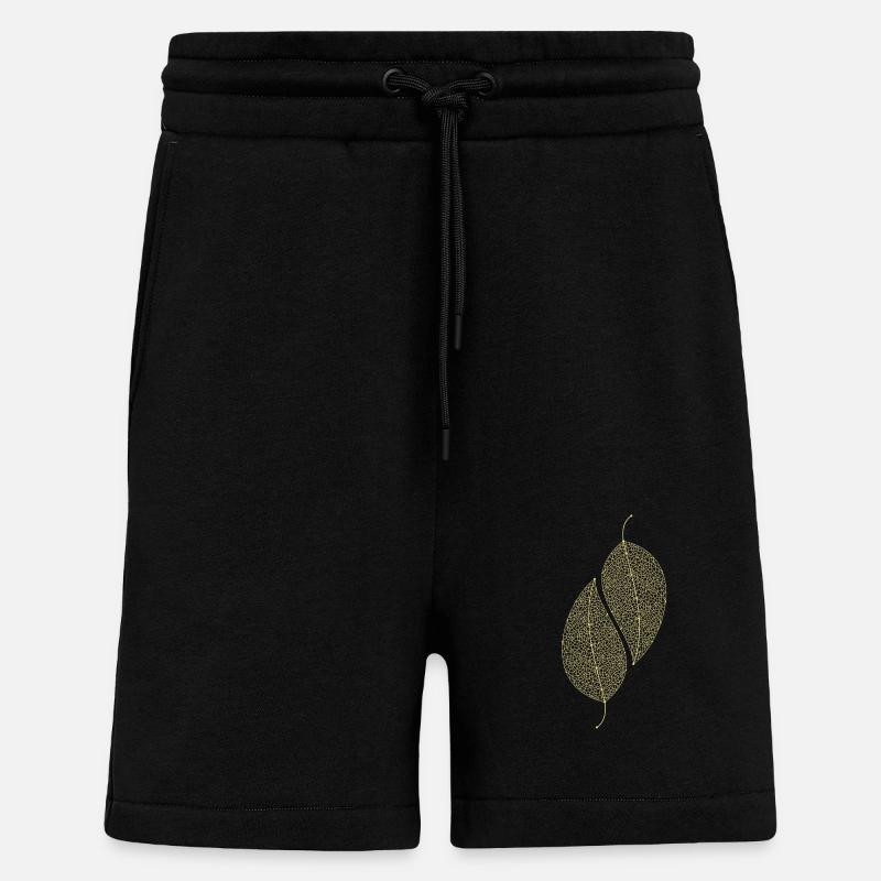 Leaves Decorative - Shorts - made by SPREAD - SOLID BLACK