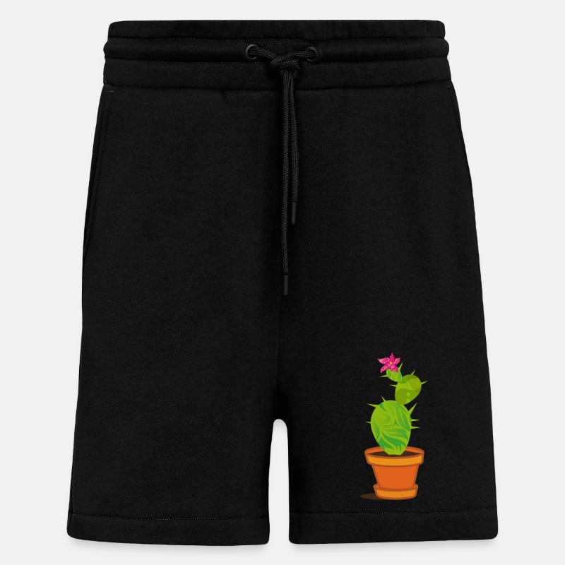 A cactus with blossom - Shorts - made by SPREAD - SOLID BLACK