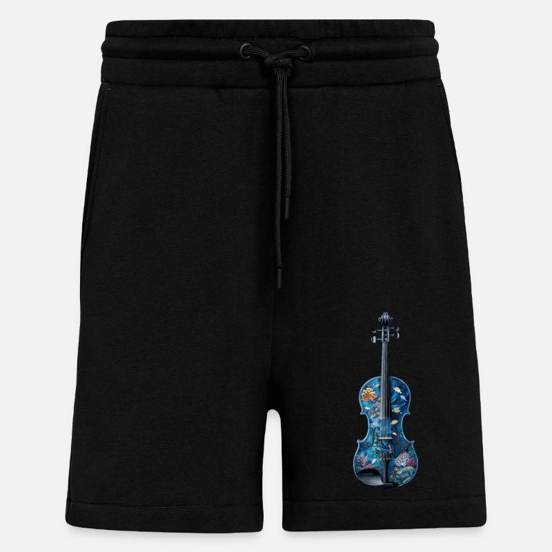 Fish Violin - Shorts - made by SPREAD - SOLID BLACK