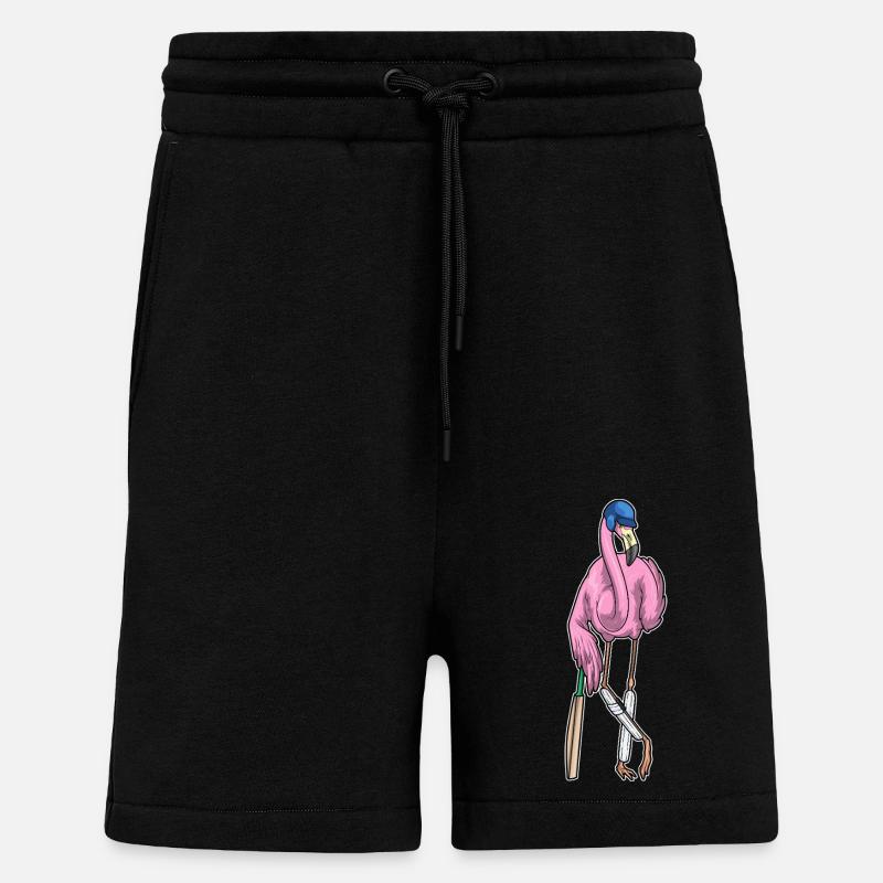 Flamingo Cricket Batte de cricket - Short bio décontracté fabriqué en UE - SOLID BLACK