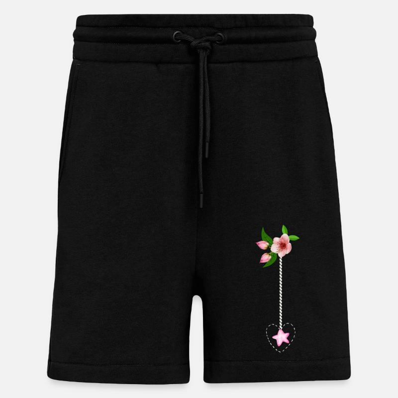 Composition florale - Short bio décontracté fabriqué en UE - SOLID BLACK