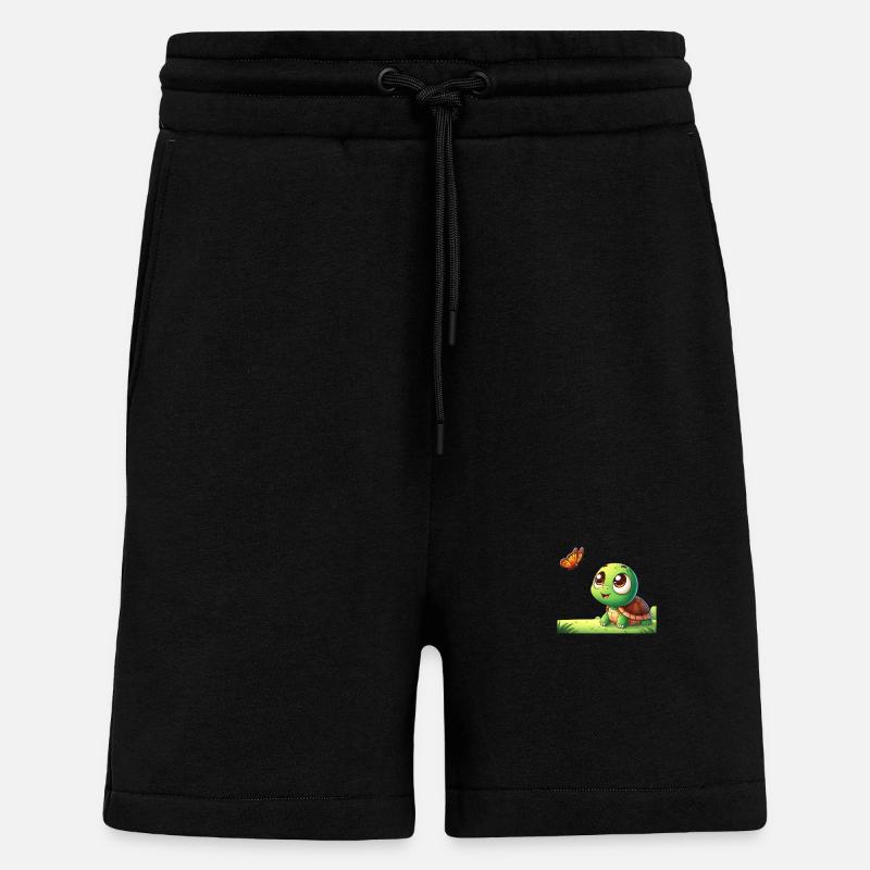 Cartoon Turtle 2 - Shorts - made by SPREAD - SOLID BLACK