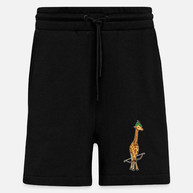Arc de girafe Archer - Short bio décontracté fabriqué en UE - SOLID BLACK