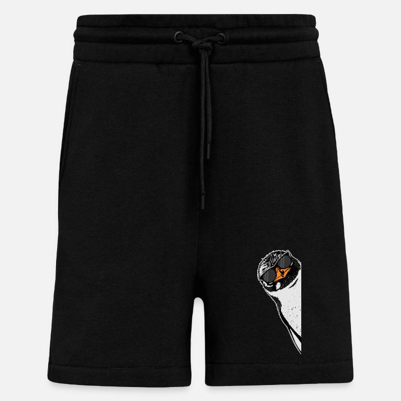 Pingouin avec lunettes de soleil - Short bio décontracté fabriqué en UE - SOLID BLACK