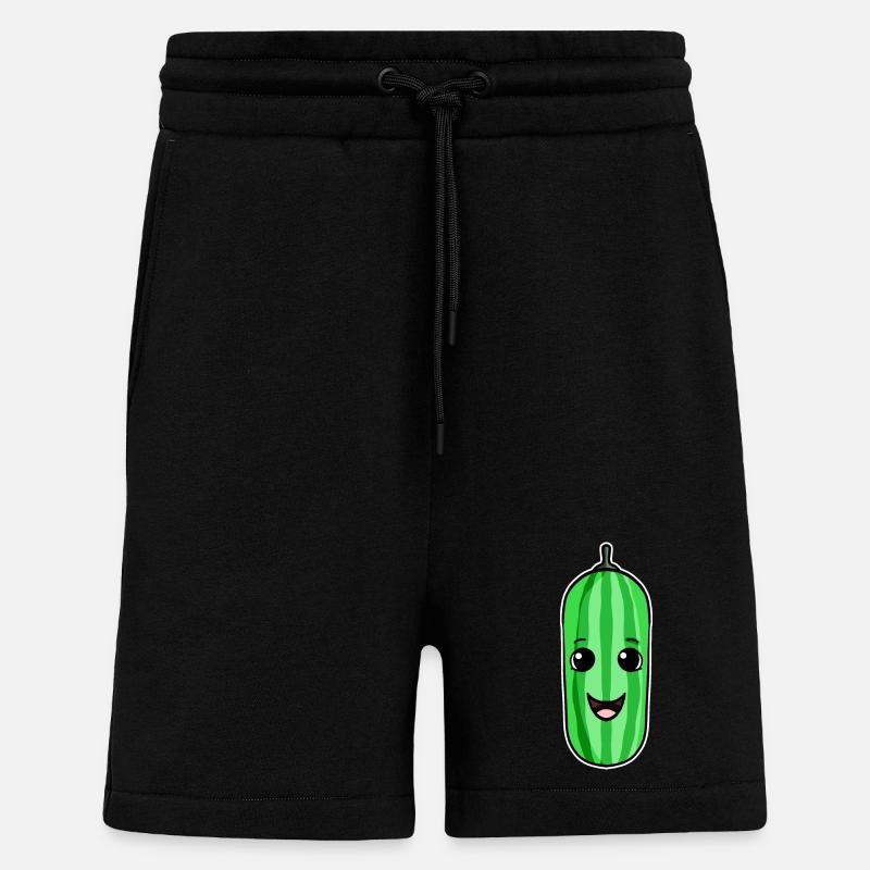 Motif de concombre - Short bio décontracté fabriqué en UE - SOLID BLACK