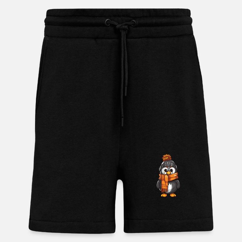 Pinguin Winter Comic - Shorts - made by SPREAD - SOLID BLACK