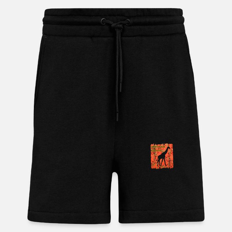 giraffe e 213 - Shorts - made by SPREAD - SOLID BLACK