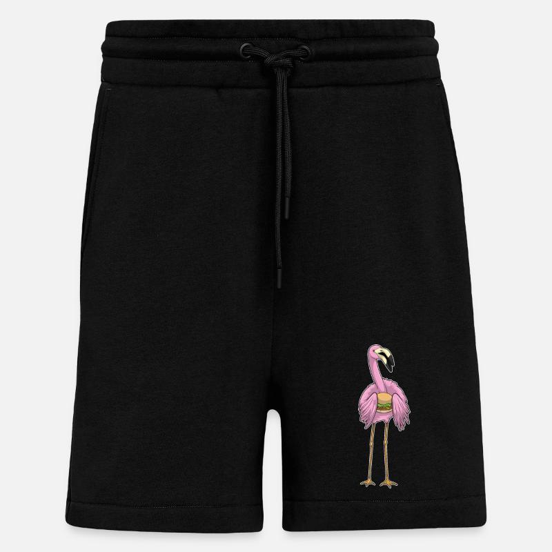Flamingo Cheeseburger - Shorts - made by SPREAD - SOLID BLACK
