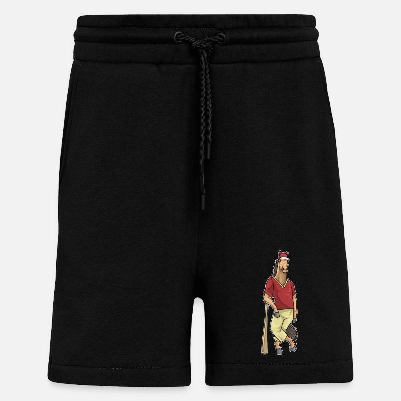 Pferd Baseball Baseballschläger - Shorts - made by SPREAD - SOLID BLACK