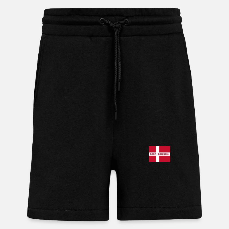 Drapeau danois – Né au Danemark - Short bio décontracté fabriqué en UE - SOLID BLACK