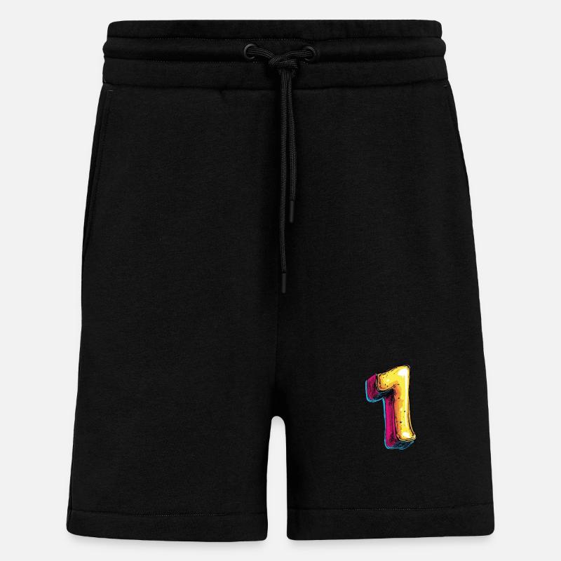 1 Zahl Comic - Shorts - made by SPREAD - SOLID BLACK