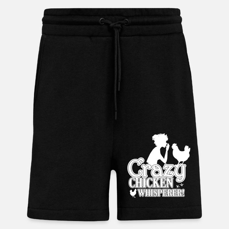 Crazy Chicken Whisperer - Shorts - made by SPREAD - SOLID BLACK