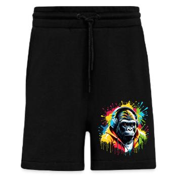 Unisex Gorilla T-Shirt für Musikliebhaber - Shorts - made by SPREAD - SOLID BLACK - Vorne