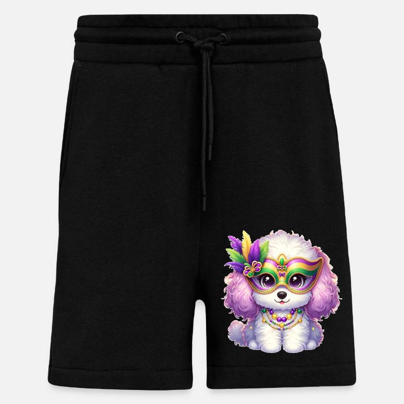 Mardi Gras Poodle Design - Shorts - made by SPREAD - SOLID BLACK