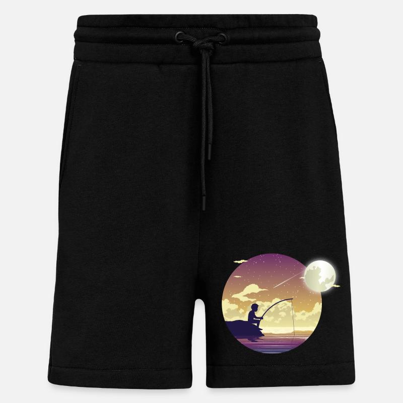 Pêcheur au clair de lune - Short bio décontracté fabriqué en UE - SOLID BLACK