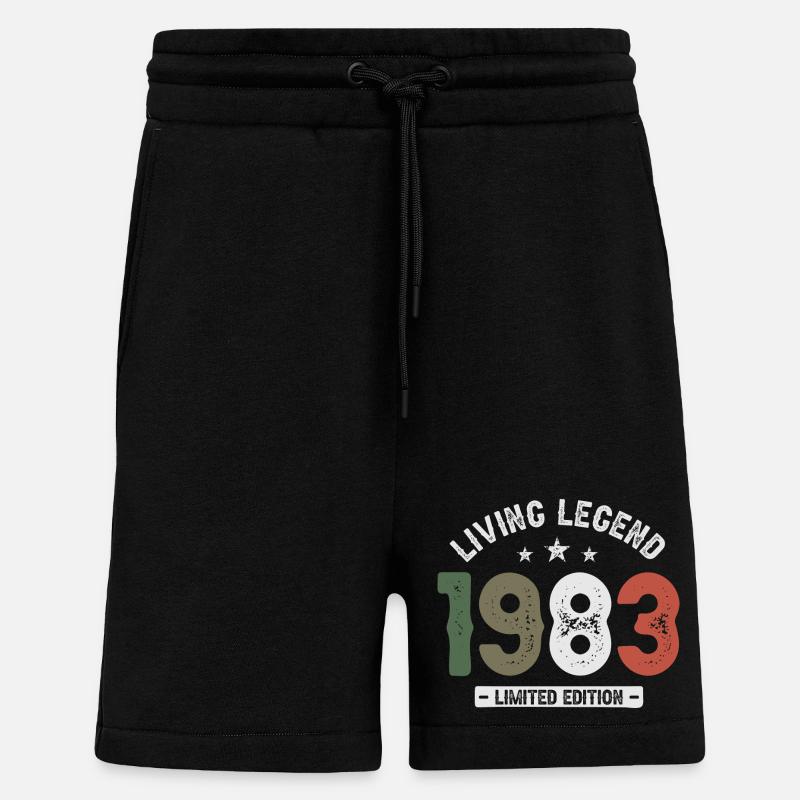 Living Legend 1983 Édition Limitée - Short bio décontracté fabriqué en UE - SOLID BLACK
