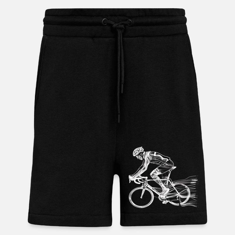 Cyclist Sketch - Shorts - made by SPREAD - SOLID BLACK