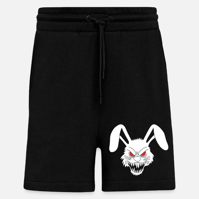Dämonisches weißes Kaninchen - Shorts - made by SPREAD - SOLID BLACK