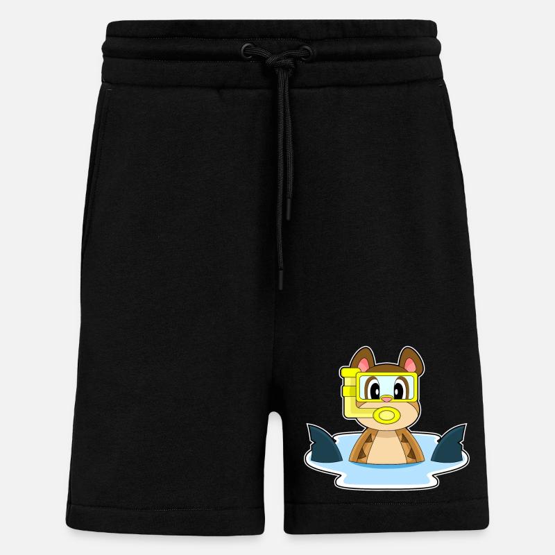 Plongeon de plongée de suricate plongeon de nage - Short bio décontracté fabriqué en UE - SOLID BLACK