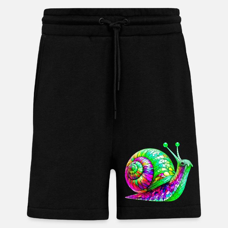 Escargot - Short bio décontracté fabriqué en UE - SOLID BLACK