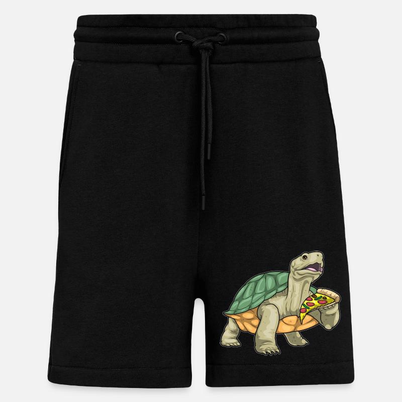 Pizza Tortue - Short bio décontracté fabriqué en UE - SOLID BLACK
