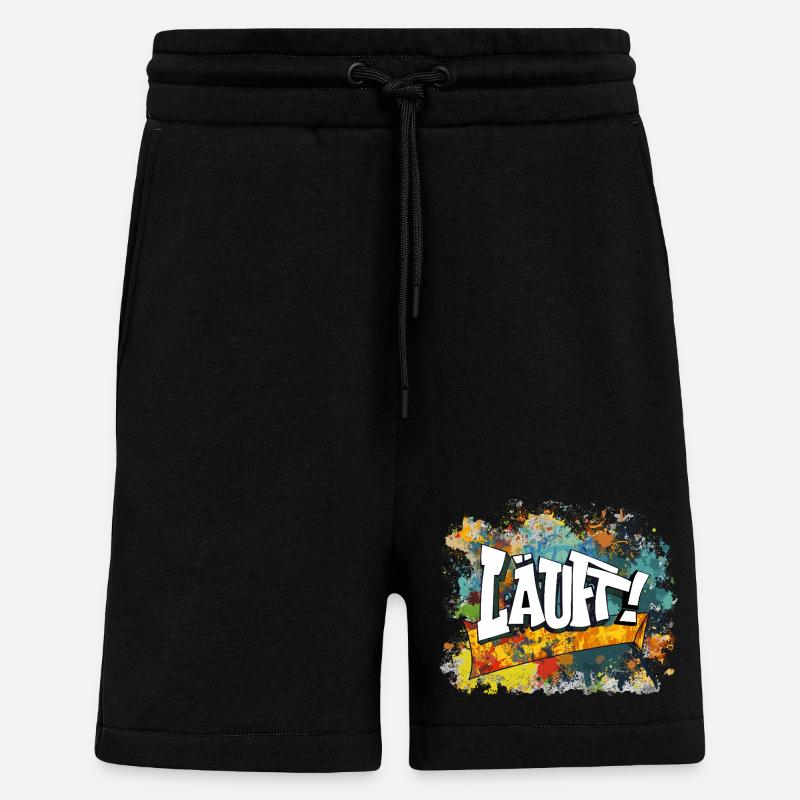 Graffiti Kunst Spaß Design läuft - Shorts - made by SPREAD - SOLID BLACK