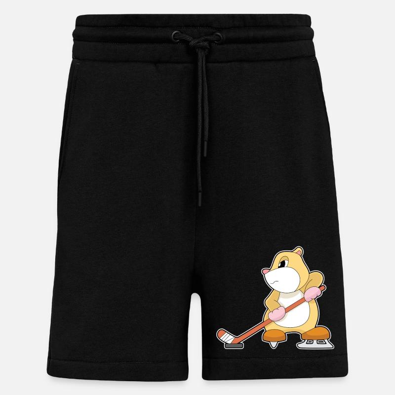 Hamster Eishockey Eishockeyschläger - Shorts - made by SPREAD - SOLID BLACK