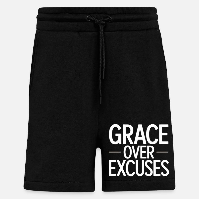 Christlich Grace Over Excuses Glauben Statement - Shorts - made by SPREAD - SOLID BLACK