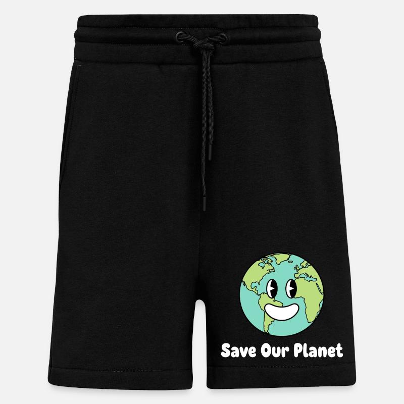 Lächelnde Erde Save Our Planet - Shorts - made by SPREAD - SOLID BLACK