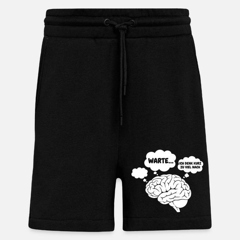 Brain Thoughts Comic - Short bio décontracté fabriqué en UE - SOLID BLACK