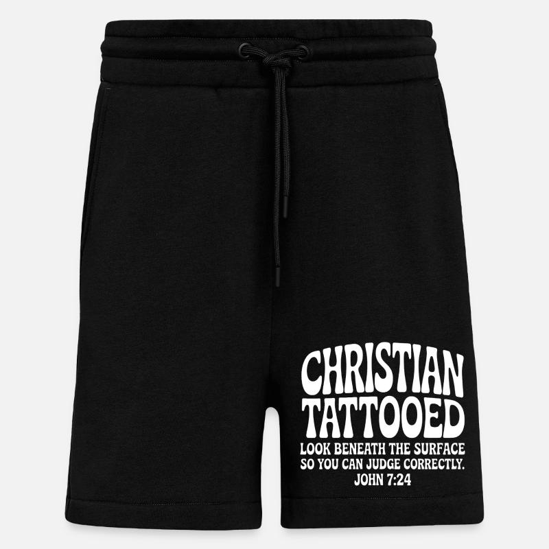 Christian Tattooed Look Beneath Surface - Shorts - made by SPREAD - SOLID BLACK