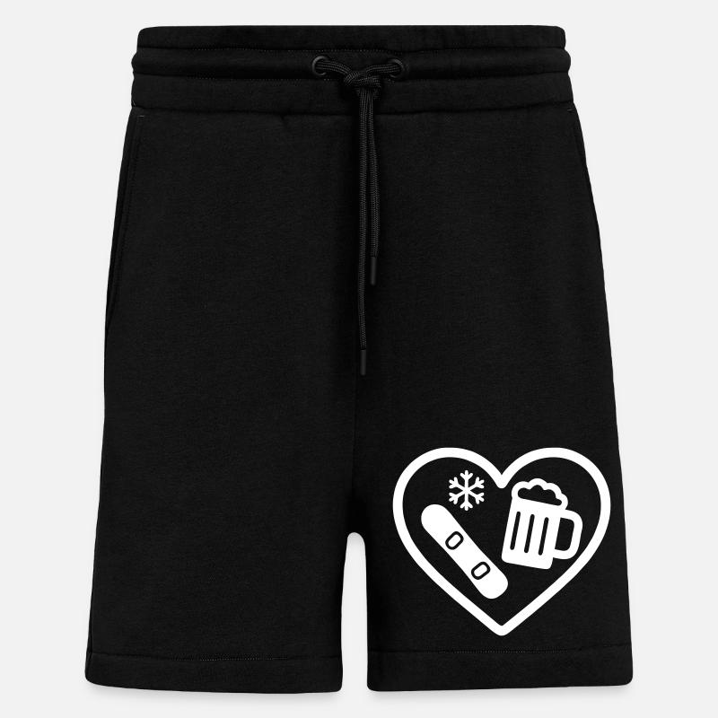 Heart Snowboard Bier - Shorts - made by SPREAD - SOLID BLACK