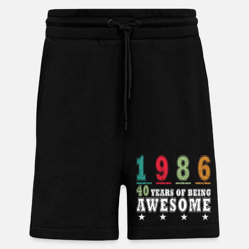 40E ANNIVERSAIRE ÉDITION LIMITÉE 1986 - Short bio décontracté fabriqué en UE - SOLID BLACK