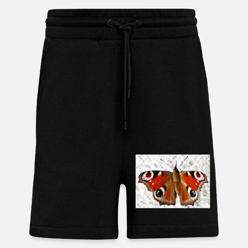 Peacock Eye Butterfly Pattern - Shorts - made by SPREAD - SOLID BLACK