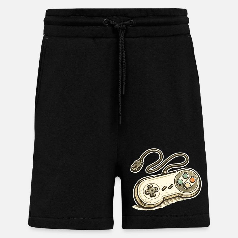 Retro Game Controller Graphics - Shorts - made by SPREAD - SOLID BLACK
