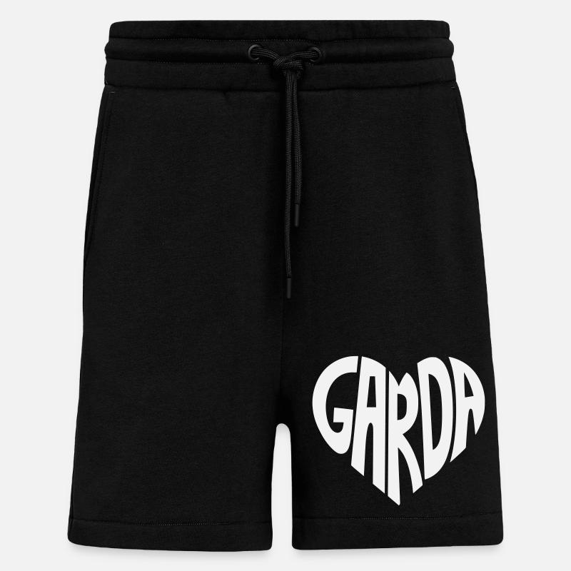 Garda Heart Font Logo - Shorts - made by SPREAD - SOLID BLACK