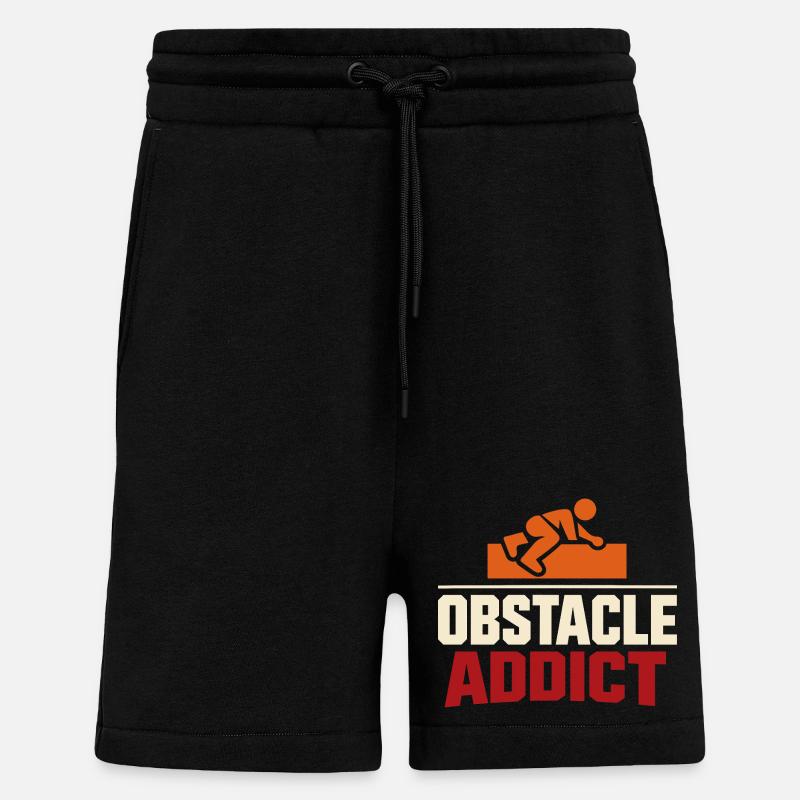 Parcours d’obstacles Course d’obstacles OCR - Short bio décontracté fabriqué en UE - SOLID BLACK