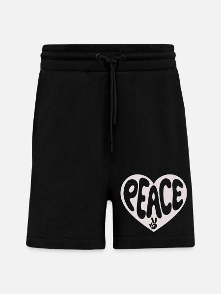 Peace Herz-Friedens Grafik - Shorts - made by SPREAD - SOLID BLACK