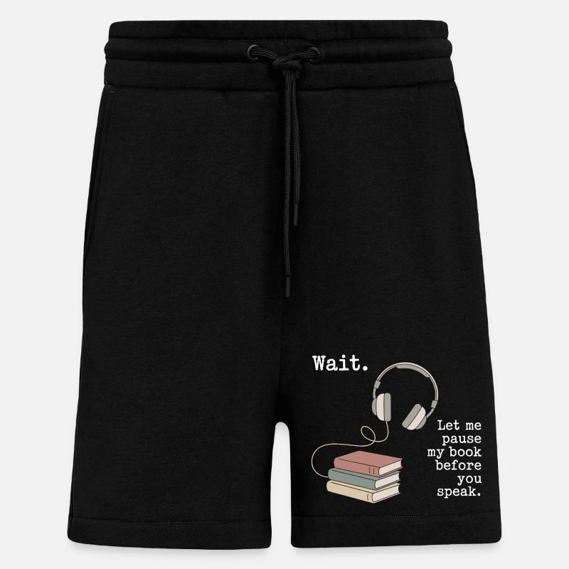 Hörbuch Kopfhörer Bücher - Shorts - made by SPREAD - SOLID BLACK