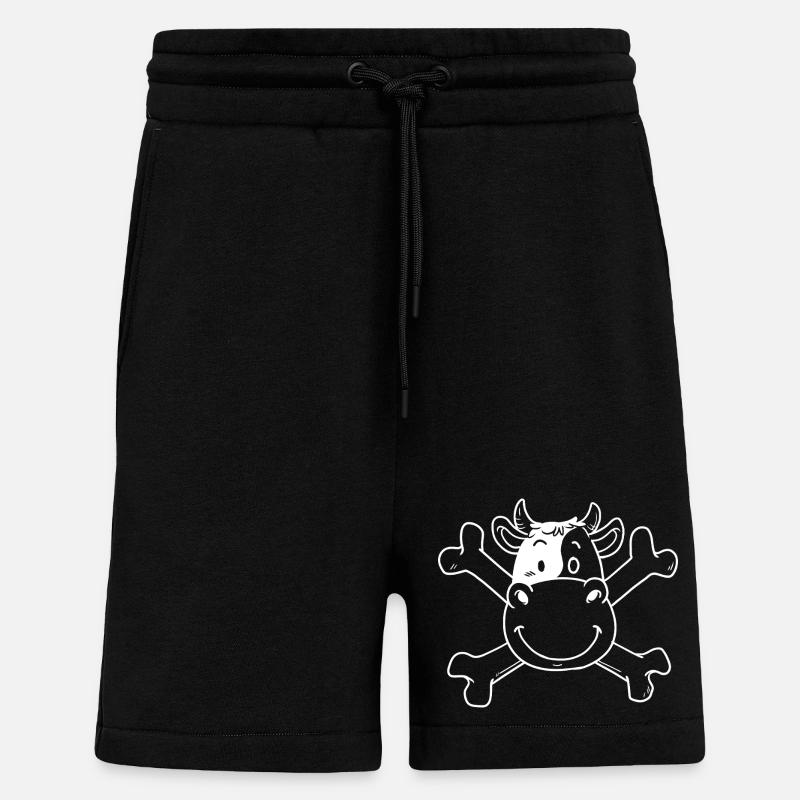 Beef, Cow, Pirate, Buccaneer, Cattle - Shorts - made by SPREAD - SOLID BLACK