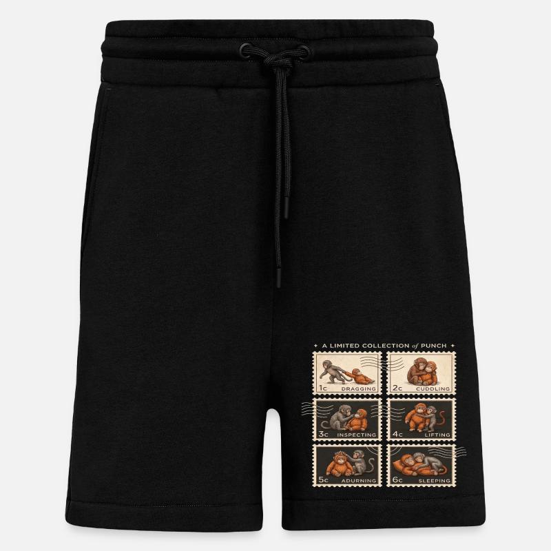 Tampons Bébé Singe Punch - Short bio décontracté fabriqué en UE - SOLID BLACK