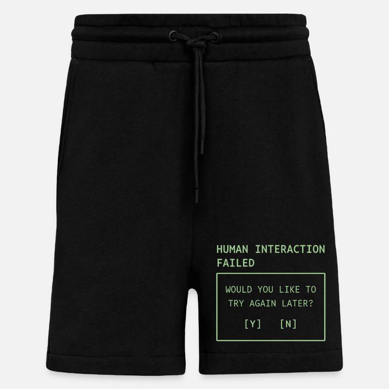 Interaction humaine échouée - Short bio décontracté fabriqué en UE - SOLID BLACK
