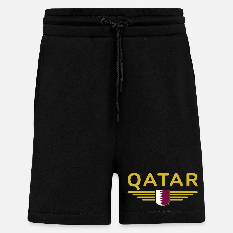 Qatar Design – Exclusif et moderne - Short bio décontracté fabriqué en UE - SOLID BLACK